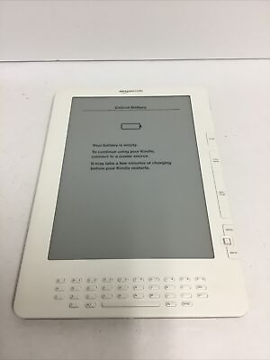 #ad *NOT WORKING* Amazon Kindle DX 4GB White D00611