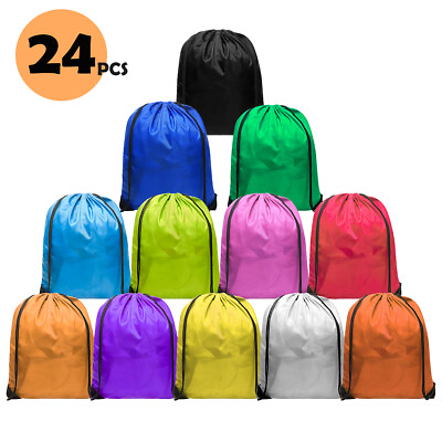 24 pack Drawstring Backpack Bags Bulk Multicolor Large Cinch Sack String Bags $21.99