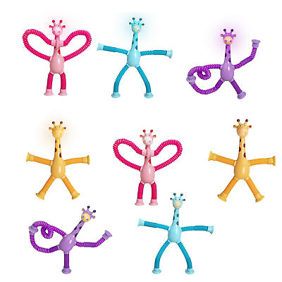 #ad 1 4x Kid Suction Cup Toys Pop Tubes Stress Relief Telescopic Giraffe Fidget Toys
