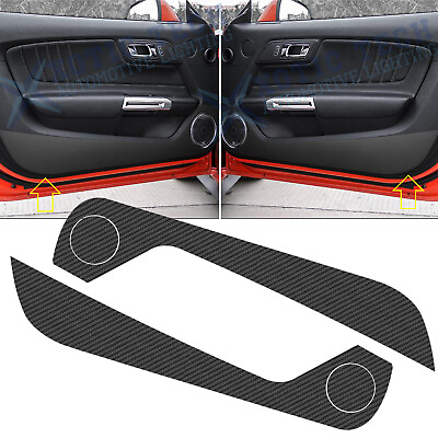 #ad Carbon Fiber Texture Door Anti Kick Protector Sticker For Ford Mustang 2015 up