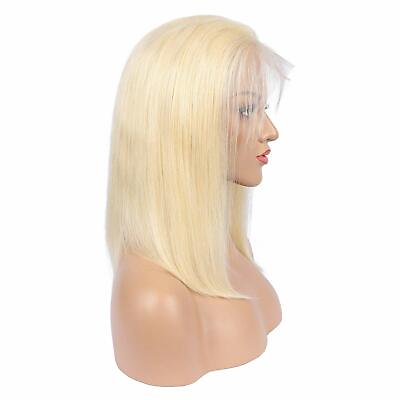 #ad Blonde BOB Straight Wig transparent HD Lace Frontal 100 Human Virgin remy Hair