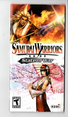 #ad Samurai Warriors State of War PSP MANUAL ONLY Authentic Insert
