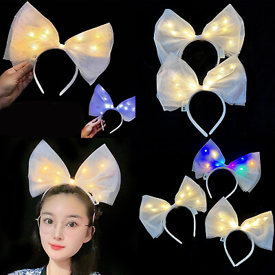 #ad Ear Headband Luminous Headdress Ears Hairband Hair Hoop for Women New Year Party