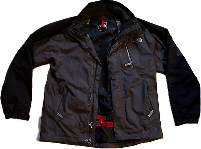 #ad The North Face Mens Windbreaker Jacket Size Small Full Zip Black Grey