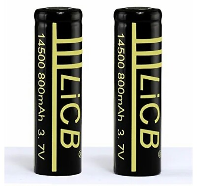 #ad LiCB 2 Pack 14500 800mAh 3.7V Rechargeable Li on Batteries