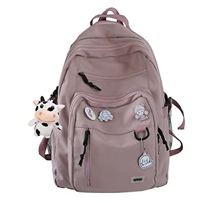 #ad Cute Aesthetic Backpack for teen girls middle school Bag Student Laptop White...