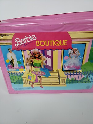 #ad Vintage 1990 Barbie Boutique Doll Carrying Case Mattel Fashion Mirror Storage