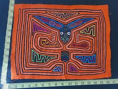 #ad Panama Kuna Mola Folk Art Reverse Applique Embroidery Quilted 1903