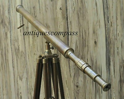 #ad Telescope Brass Collectible Marine Navy Island With Tripod Nautical Antique Gift