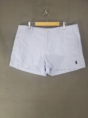 #ad Polo Ralph Lauren Womens Shorts Size 10 Light Blue Denim Chino Pockets