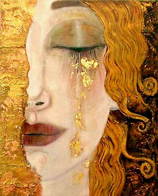 #ad Golden Tears Freya#x27;s Tears Art Inspired by Gustav Klimt art painting print