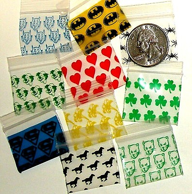 #ad 100 Apple Baggies Mixed Designs 1 1 4 x 1 in. minizip bags 12510