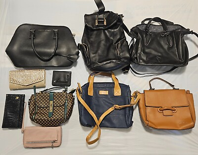 #ad LOT One Time Used Leather Purses Bags Backpacks Wallets Hand Bag.