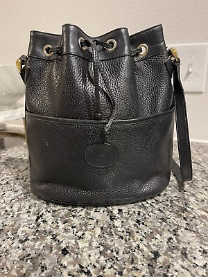 #ad Gucci Vintage Leather Bucket Bag
