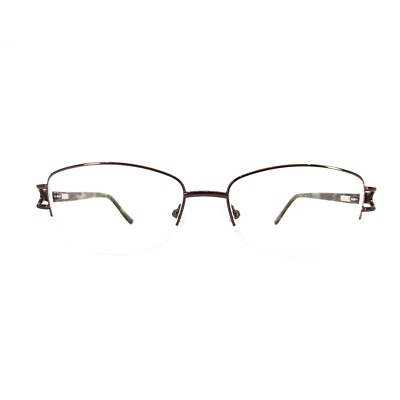 #ad WR 20210 BR Brown womens Rectangle half rim Eyeglasses 56 18 140 a1