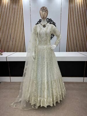 #ad GOWN SALWAR KAMEEZ PAKISTANI INDIAN WEDDING PARTY WEAR DRESS BOLLYWOOD SUIT NEW