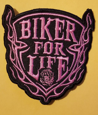 #ad Biker For Life Embroidered Patch approx 3.5 x 3.5quot;