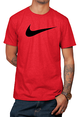 Nike Men#x27;s Short Sleeve Swoosh Logo Printed T Shirt Gray Purple Blue White Red S $19.98