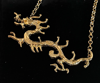 #ad Dragon Necklace Fiery Dragon Pendant Fantasy Jewelry