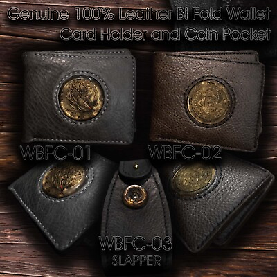 #ad Genuine 100% Leather Bi Fold Wallet Card Holder and Coin Totally handmade