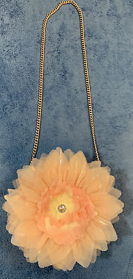 Crossbody Purse Chain Strap Pink Tulle Flower Zipper The Childrens Place Childs $8.99