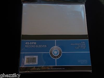 #ad 100 CLEAR PLASTIC 7quot; 45 RPM VINYL RECORD ALBUM SLEEVES BAGS OUTERSLEEVES