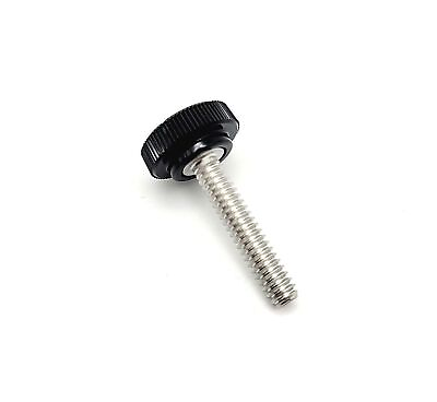 #ad 10 24 x 1quot; Knurled Thumb Screw Bolts Black Round Clamping Knob 4 24 Pack #10 SS