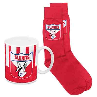 #ad AFL Heritage Coffee Drink Mug amp; Sock Gift Pack Sydney Swans Gift Boxed