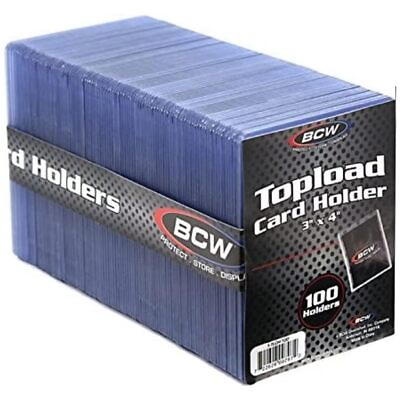 #ad 100 Top Loaders for Cards Toploader Hard Plastic Card Sleeves Baseball Football