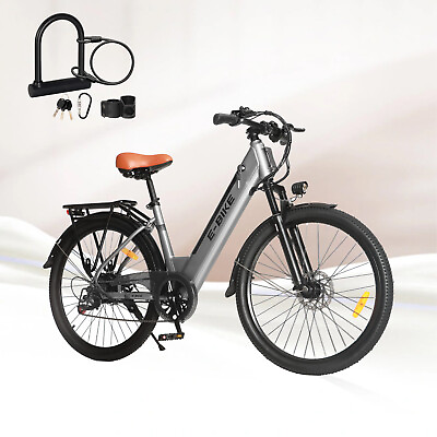 #ad 500W Ebike 26quot; 36V Electric Bike Bicycle 25Mph CommuterTire Mountain Bikes Grey