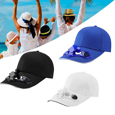 #ad Men Women Sport Baseball Hat with Solar Sun Power Cooling Fan Sun Visor