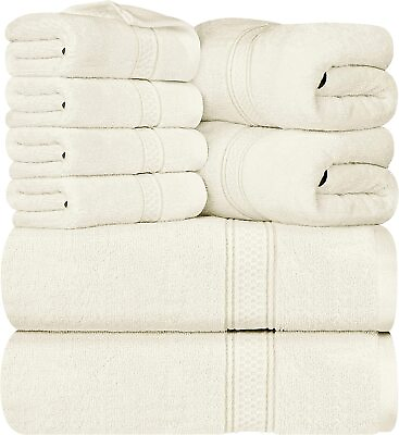 Utopia Towels 600 GSM 8Pc Towel Set 2 Bath Towels 2 Hand Towels 4 Washcloths $230.03