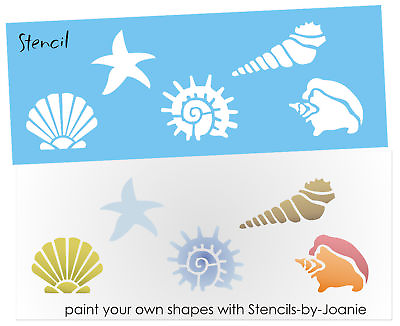#ad Stencil Seashell Beach Sand Starfish Conch Snail Fan Cone 2quot; Shape Nautical Art