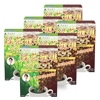 #ad FINE JAPAN Green Tea Coffee Diet 30 stick Instant Coffee powder chlorogenic acid