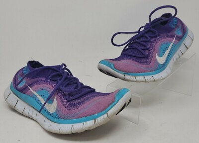 #ad Nike Free Womens Flyknit 5.0 615806 515 Atomic Purple Sneaker Shoes Size 7