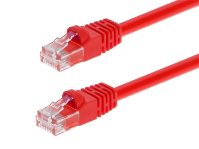 #ad Cat6 Ethernet Patch Cable Network Internet Cord RJ45 Stranded UTP 24AWG 14ft Red