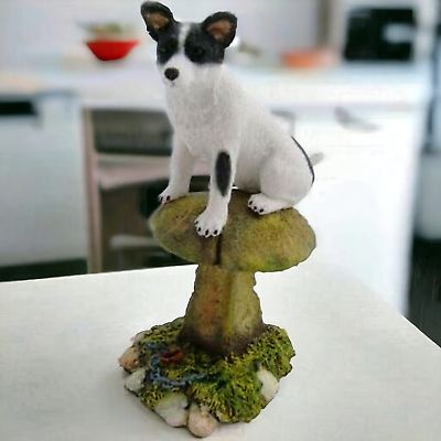 #ad Jack Russell Dog Ornament Figurine Farm Animal Collection Small Sculpture
