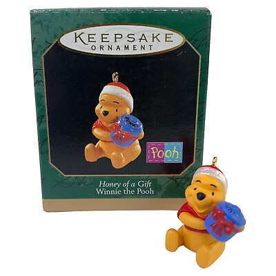 #ad Vintage Hallmark Keepsake Ornament Honey of a Gift Disneys Pooh Miniature 1997