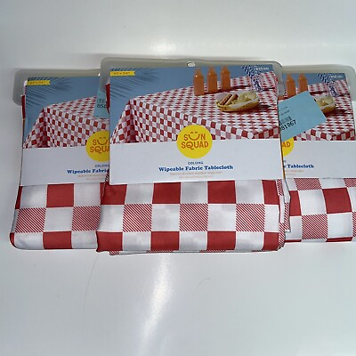 #ad Picnic Style Checkered Tablecloth Kitchen amp; Dining Cloth Red White 3 Pack