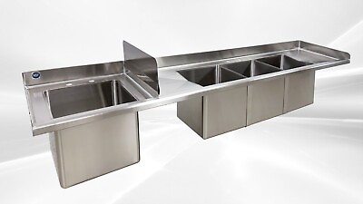 #ad NEW 77quot; Food Truck Stainless Steel Sink 4 Compartment Commercial NSF