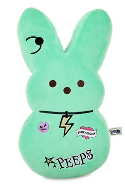 #ad NEW 2024 PEEPS Easter 16quot; EMO PUNK ROCK BUNNY Green Plush Lil Patches RARE