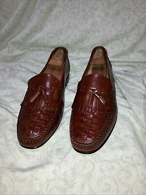#ad giorgio brutini mens Brown Loafer 11d Woven With Tassel Can Fit 10e Bannock New