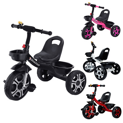 #ad Trike Toddlers Tricycle Stroller Pedal Bike Bicycle W Basket for Kids Boys Girls