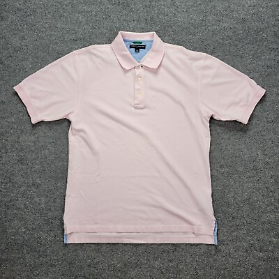 #ad Tommy Hilfiger Mens Polo Shirt Golf Preppy Casual Beach Pink Sz Large