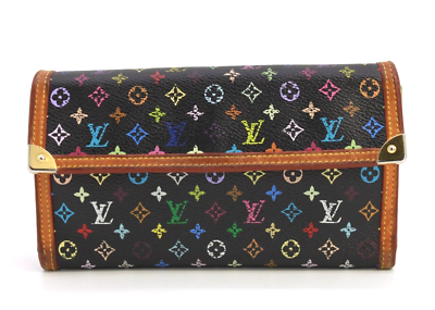 #ad Louis Vuitton Portefeuille International Wallet Monogram Multicolor Authentic