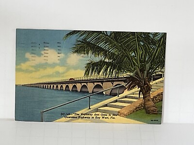#ad Postcard Overseas Highway to Key West Florida FL A8