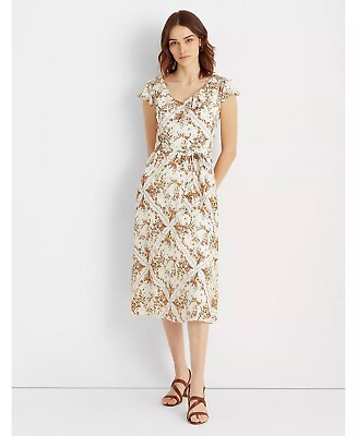 #ad NWT Floral Midi Sleeveless Dress Ralph Lauren
