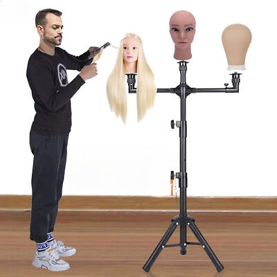 #ad Canvas Mannequin Head For Wig Display Hairdressing Training Holders Stand