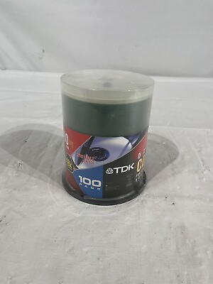 #ad NEW Sealed TDK CD R Spindle 100 pack 700 mb 80 min Recordable 48X Compatible