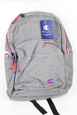 #ad Champion Backpack CS1009 Laptop bag Embroidered Logo Heather Grey Large